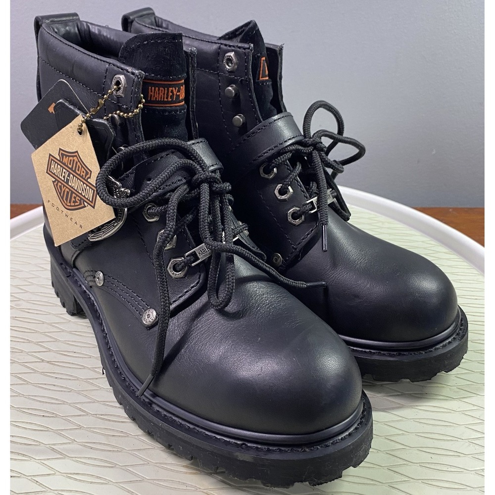 Harley-Davidson‎ Women's Faded Glory Black Leather Motorcycle Boots Sz.9.5 EUC